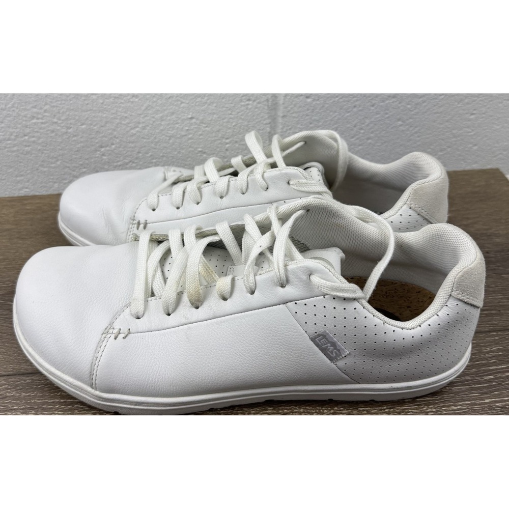 Lems Kourt Sz Men 11 Women 12.5 Whiteout Leather Natural Footgear Shoes Barefoot